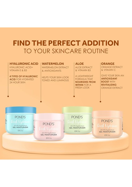 Ponds Portakal Içerikli, Yenilenmiş ve Parlak Cilt, Nemlendirici Jel 96.4 gr indirimleri