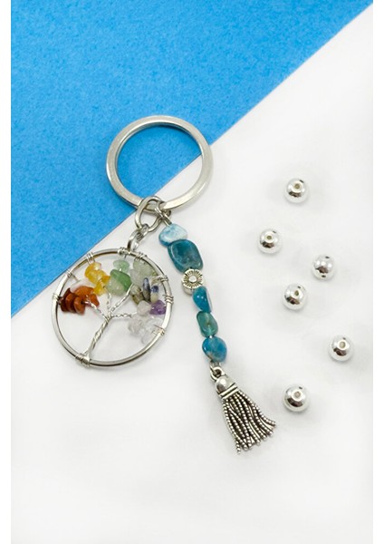 Salkım Doğal Taşlı Hayat Ağacı Anahtarlık, Hediyelik Anahtarlık fiyatları