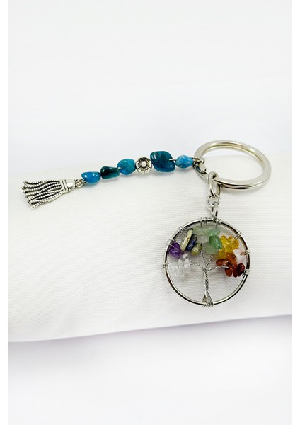 Salkım Doğal Taşlı Hayat Ağacı Anahtarlık, Hediyelik Anahtarlık modelleri