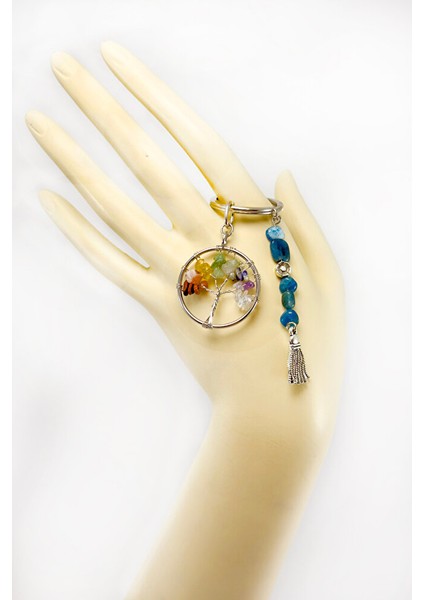 Salkım Doğal Taşlı Hayat Ağacı Anahtarlık, Hediyelik Anahtarlık fırsatları