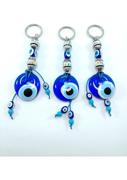 Nazar Boncuğu Anahtarlık Seramik Boncuklu El Yapımı Cam Hediyelik Eşya Üçlü Set fiyatları