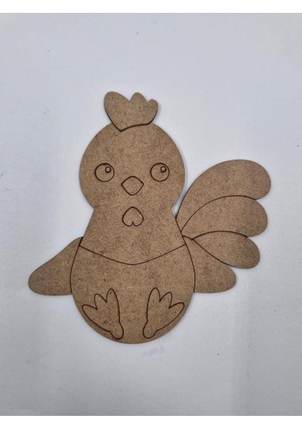 Renkli Civciv Ahşap Boyama Seti, Okul ve Etkinlik Için, 15X14 Cm, 10 Adet