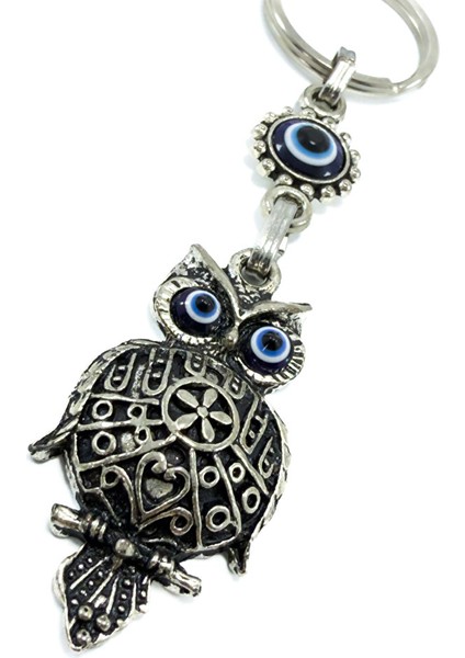 Eskitme Baykuş Tasarımlı Nazarlı Anahtarlık, Hediyelik Baykuş Anahtarlık modelleri