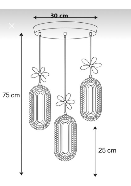 3'li Gold Kaplama Sarkıt LED Salon Avize 3 Renk Ledli modelleri