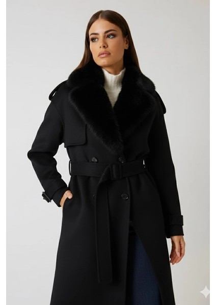 Ella Kadın Siyah Yün Karışımlı Kaban 5BGL027125A-JBLK fiyatları