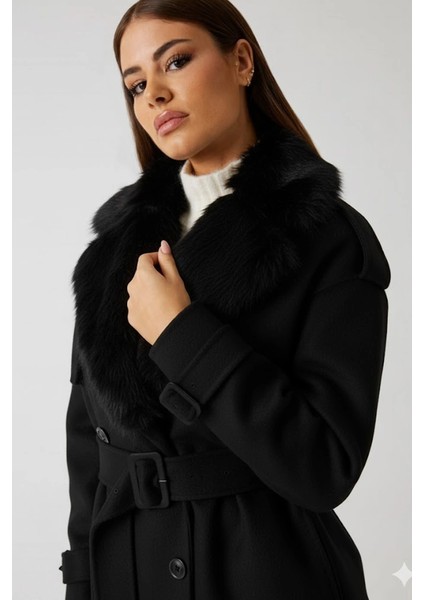 Ella Kadın Siyah Yün Karışımlı Kaban 5BGL027125A-JBLK fırsatları