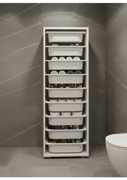 Zola 9 Sepetli Çok Amaçlı Banyo Dolabı Beyaz fiyatları
