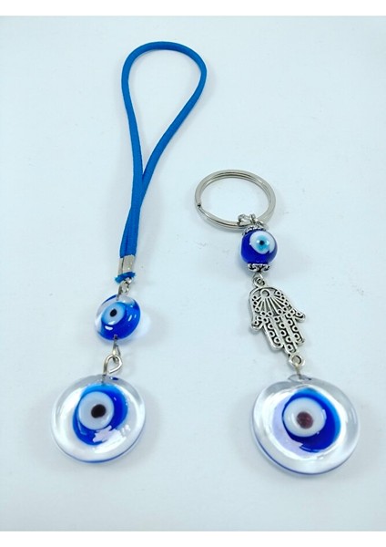 Nazar Boncuğu Anahtarlık + Araba Süsü Ikili Set El Yapımı Hediyelik Eşya Yeni Araba Hediyesi modelleri
