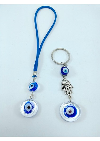 Nazar Boncuğu Anahtarlık + Araba Süsü Ikili Set El Yapımı Hediyelik Eşya Yeni Araba Hediyesi fırsatları