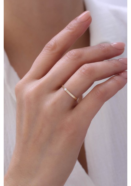 14 Ayar Altın Tektaş Düz Alyans