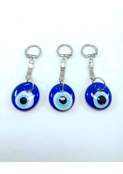 Nazar Boncuğu Anahtarlık El Yapımı Sade Cam Hediyelik Eşya Üçlü Set fiyatları