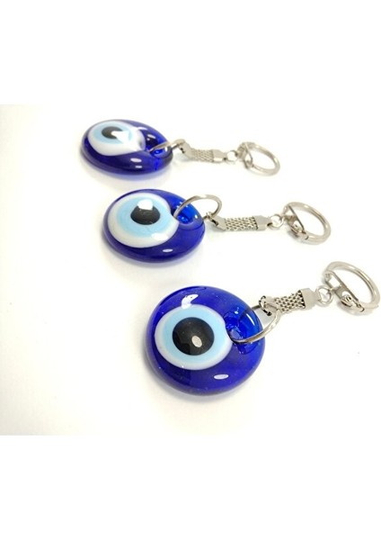 Nazar Boncuğu Anahtarlık El Yapımı Sade Cam Hediyelik Eşya Üçlü Set indirimleri