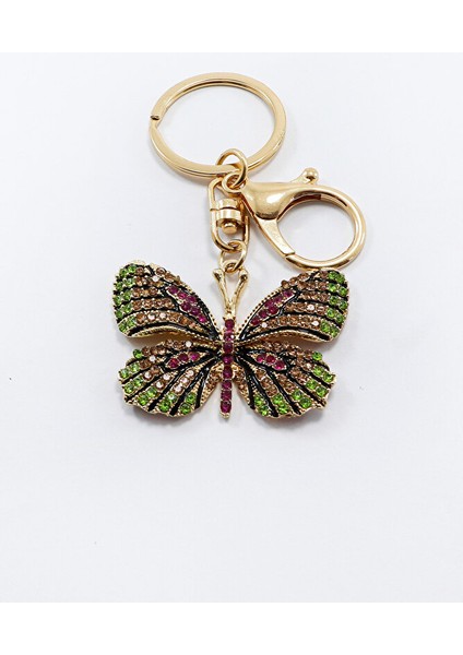 Renkli Parlak Taşlı Kelebek Figürlü Anahtarlık, Hediyelik Anahtarlık fırsatları