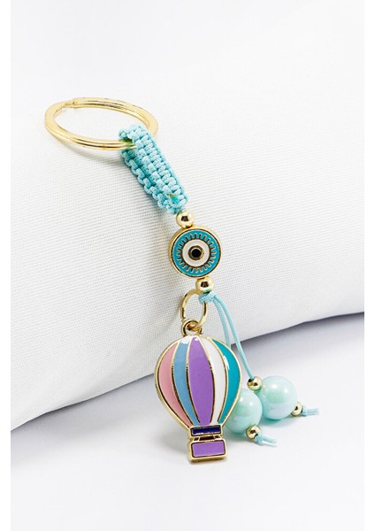 Beyaz Renkli Çerçeveli Nazar Boncuklu Renkli Uçan Balon Salkım Anahtarlık, Dikiz Ayna Süsü 2'li Set fiyatları