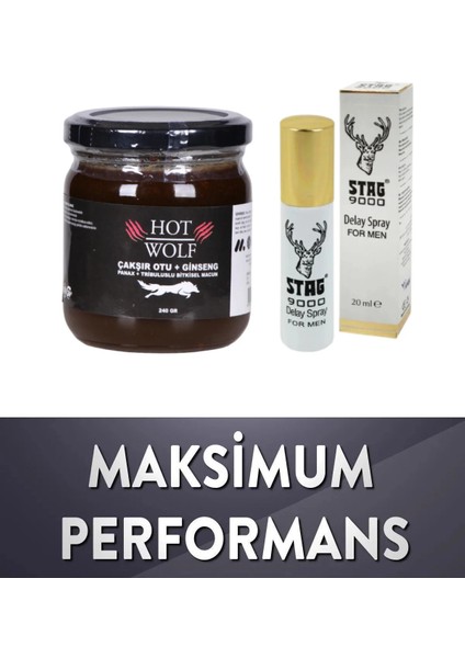 Hot Wolf 240 Gram Ginseng Tribulus Çakşır Macun + 9000 Sprey Set Etkili Orijinal Ürün