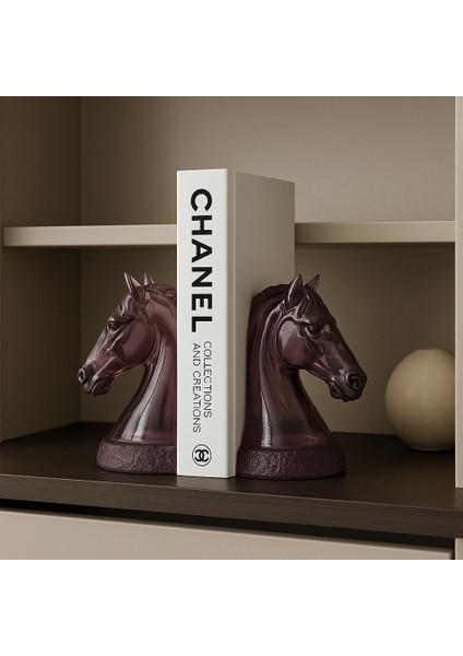 Ishtar Dekor - Epoksi Dekoratif 2'li At Kitap Tutucu - Mor fiyatları