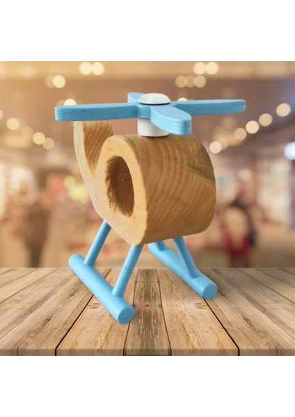 Doğal Ahşap Helikopter Oyuncak, Eğlenceli ve Güvenli Çocuklar Için Hobi Uçağı