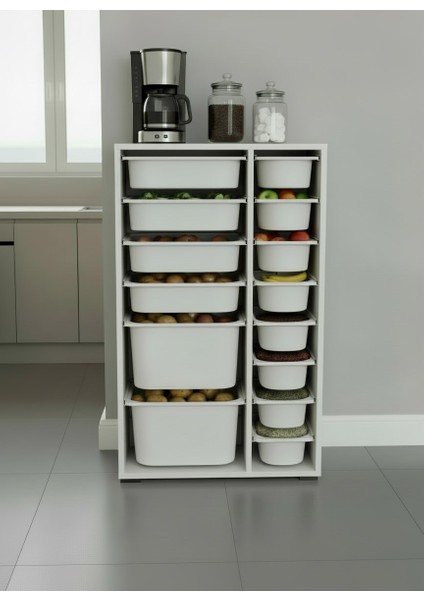 Rine 14 Sepetli Çok Amaçlı Mutfak Dolabı Beyaz 2D4K8U fiyatları