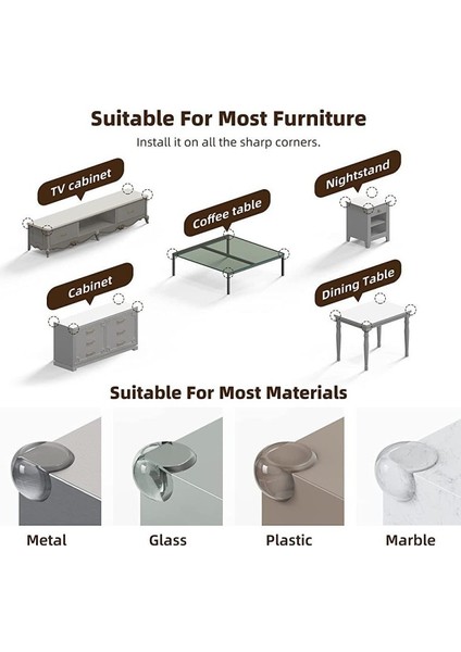 Çocuk Güvenliği Için Mobilya Köşe Koruyucu Keskin Masa Kenarları Kaplamak Için Silikon Köşe Koruması 4 Adet modelleri