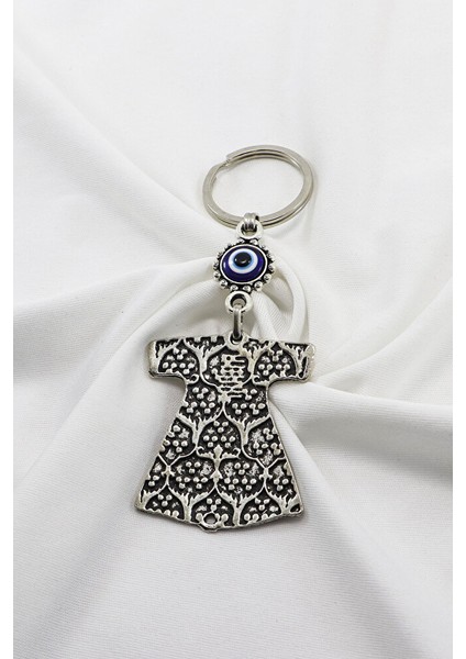 Siyah Zeminli Osmanlı Kaftanı Desenli Gümüş Renk Detaylı Anahtarlık, Hediyelik Çanta Süsü fiyatları