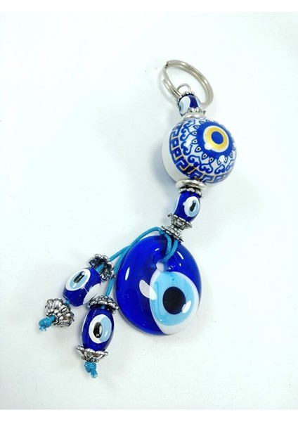 Nazar Boncuğu Anahtarlık El Yapımı Cam Aksesuar Seramik Hediyelik Eşya