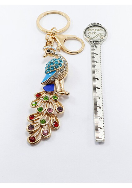 Renkli Parlak Taşlı Tavus Kuşlu Anahtarlık, Hediyelik Anahtarlık modelleri