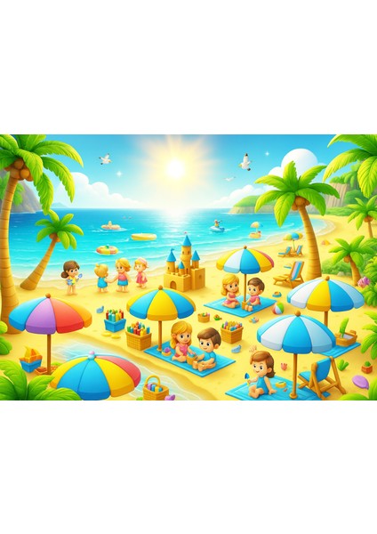 Minyatür Plaj Ahşap Puzzle