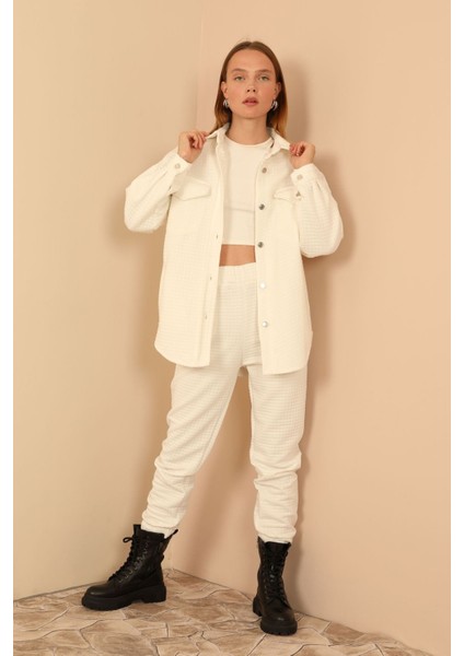 Kadın Ekru Pantolon Dört Mevsim modelleri