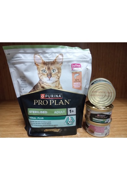 Kısırlaştırılmış Somonlu Kedi Mama 400 Gram x 5 Adet+2 Adet Kısır Kedi Konserve Somon&ton Balıklı