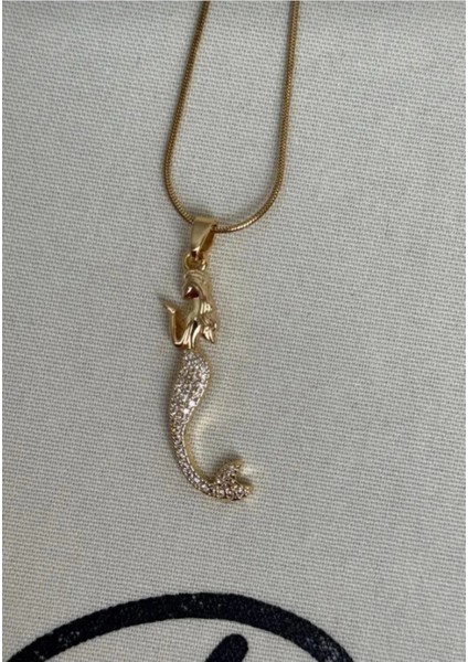 Denizkızı Figürlü Gold Renk Çelik Kolye fiyatları