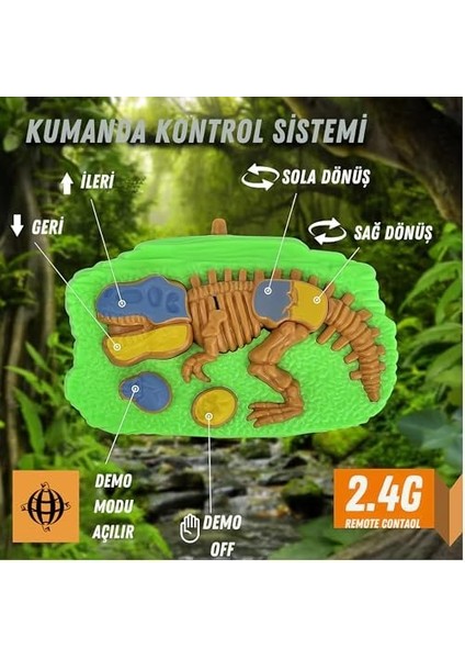 Uzaktan Kumandalı Dinozor Araba 360° Hareketli, Pilli,ışıklı, Atan Full Fonksiyon, Ön Tekerlekleri Akrobat Dönebilen Araba (Kahverengi) modelleri