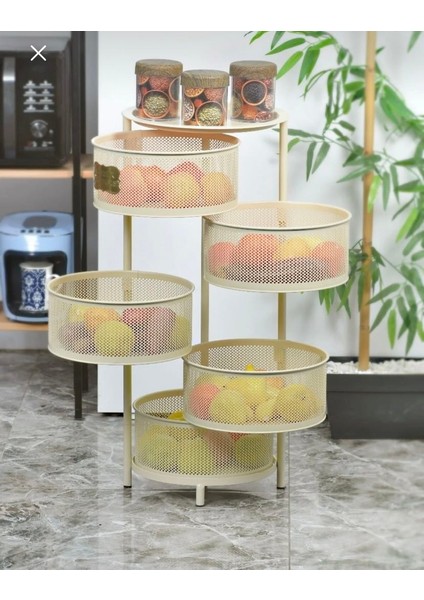 Metal 5 Katlı Açılır/kapanır Sabit Ayaklı Paslanmaz Sebzelik Krem fiyatları