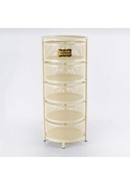 Metal 5 Katlı Açılır/kapanır Sabit Ayaklı Paslanmaz Sebzelik Krem modelleri