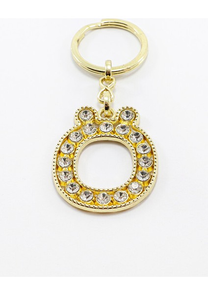 Gold Renkli Parlak Taşlı Ö Harfi Anahtarlık, Hediyelik Harfli Anahtarlık fırsatları