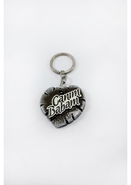 Canım Babam Yazılı Polyester Kalp Anahtarlık, Hediyelik Kalpli Anahtarlık fiyatları