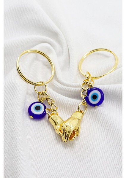 Gold Renkli El Ele Tutuşan Mıknatıslı Sevgili Anahtarlık, Sevgili Hediyesi fırsatları