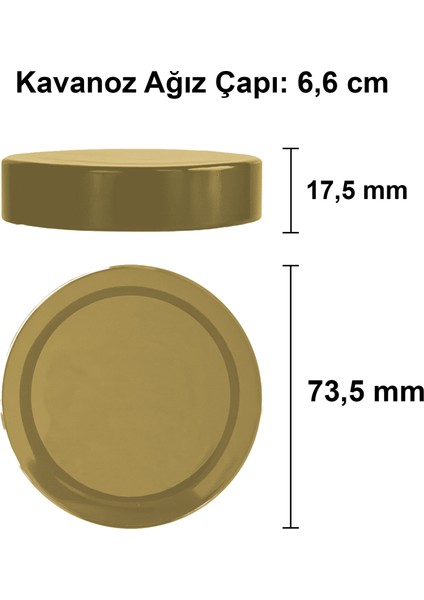 255 ml Kavanoz Altın Derin Kapaklı 255 cc Şeffaf Reçel, Marmelat Cam Kavanoz Deep 1 Adet