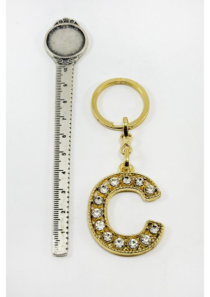 Gold Renkli Parlak Taşlı C Harfi Anahtarlık, Hediyelik Harfli Anahtarlık indirimleri