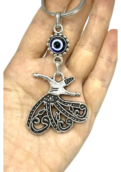 Eskitme Semazen Tasarımlı Nazarlı Anahtarlık, Hediyelik Semazen Anahtarlık fiyatları