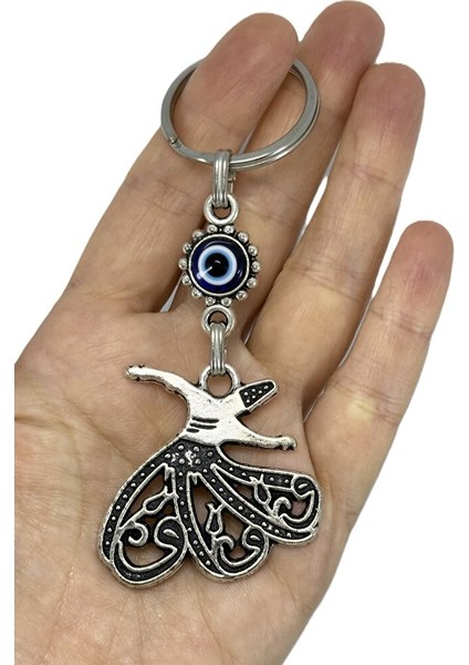 Eskitme Semazen Tasarımlı Nazarlı Anahtarlık, Hediyelik Semazen Anahtarlık fırsatları