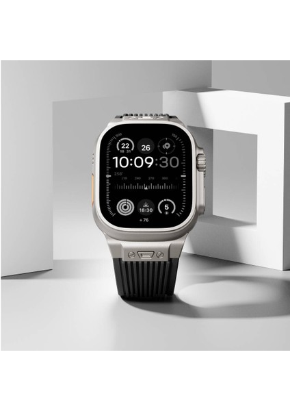 Apple Watch 7 45MM Showy 113 Spor Görünümlü Silikon Kordon