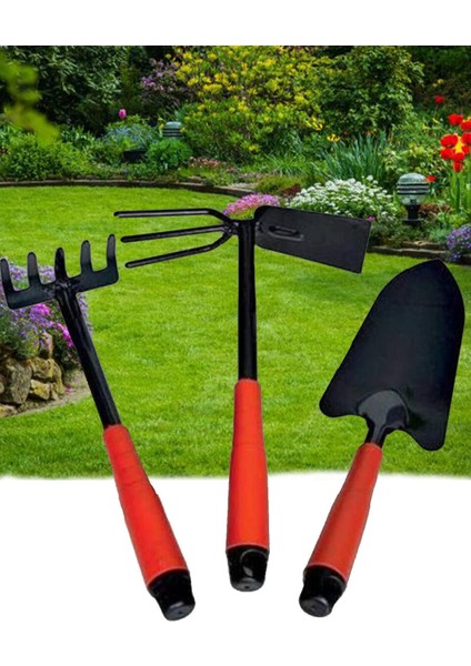 3 Parça Hobi Bahçe Seti Tırmık Kürek Bahçıvan Seti ÖZS-9575 1410