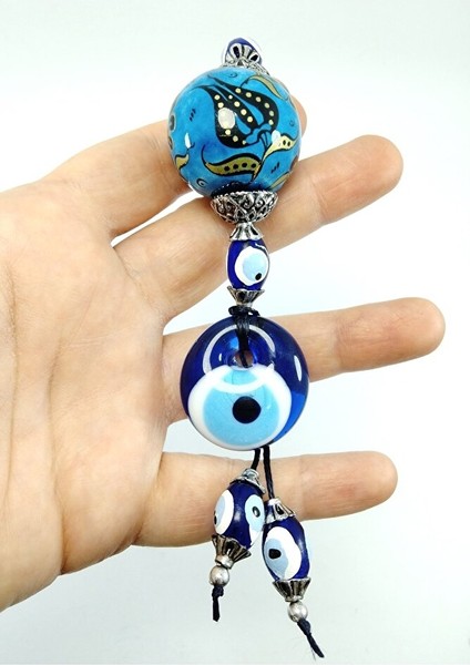 Nazar Boncuğu Anahtarlık El Yapımı Cam Aksesuar Seramik Hediyelik Eşya