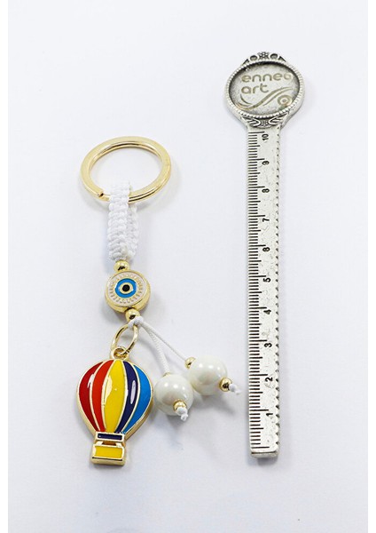 Beyaz Renkli Çerçeveli Nazar Boncuklu Renkli Uçan Balon Salkım Dikiz Ayna Süsü, Yeni Araba Hediyesi indirimleri