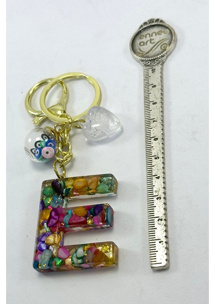 Renkli Epoksi E Harfi Anahtarlık, Hediyelik Çanta Süsü fırsatları