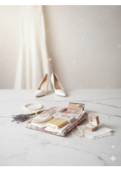 Gelin Duş Seti.kükürtlü Sabun,pestemal,3lü Disk,masaj Lifi