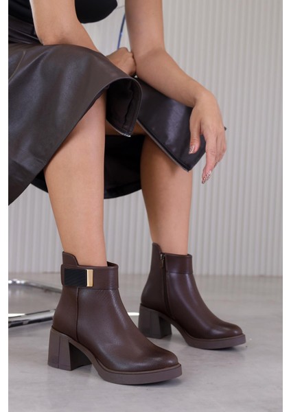 Dupa Model 5 cm Topuklu Yeni Sezon Kısa Bot Kahve modelleri