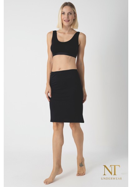 Bambu Dizüstü Etek Astarı, Midi Jupon - Doğal Kumaş, Modern Kalıp. modelleri