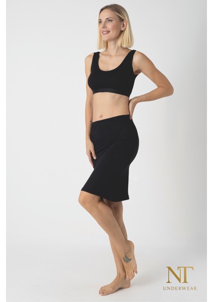 Bambu Dizüstü Etek Astarı, Midi Jupon - Doğal Kumaş, Modern Kalıp. fırsatları