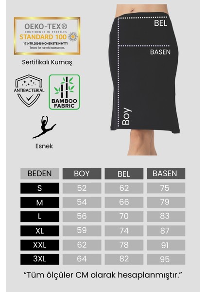 Bambu Dizüstü Etek Astarı, Midi Jupon - Doğal Kumaş, Modern Kalıp.